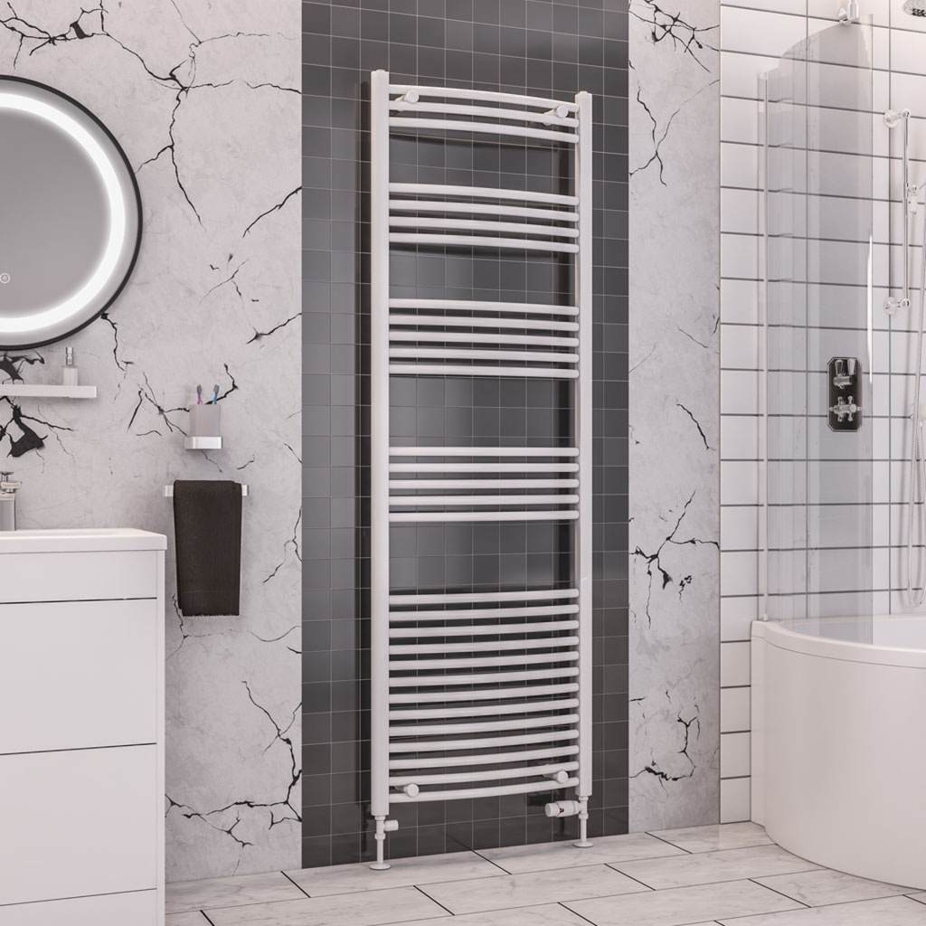 Wendover Curved Multirail 1800 x 600mm - Gloss White-1