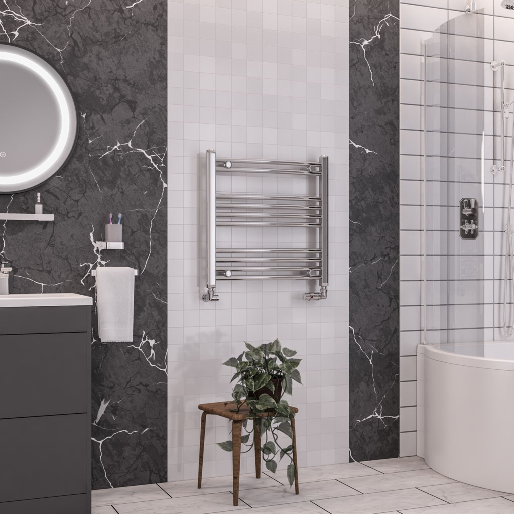 Wendover Curved Multirail 600 x 600mm - Chrome-1