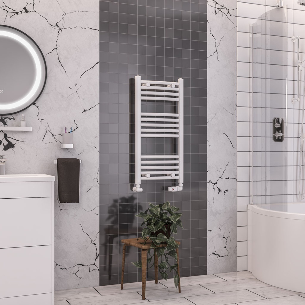 Wendover Curved Multirail 800 x 400mm - Gloss White-1