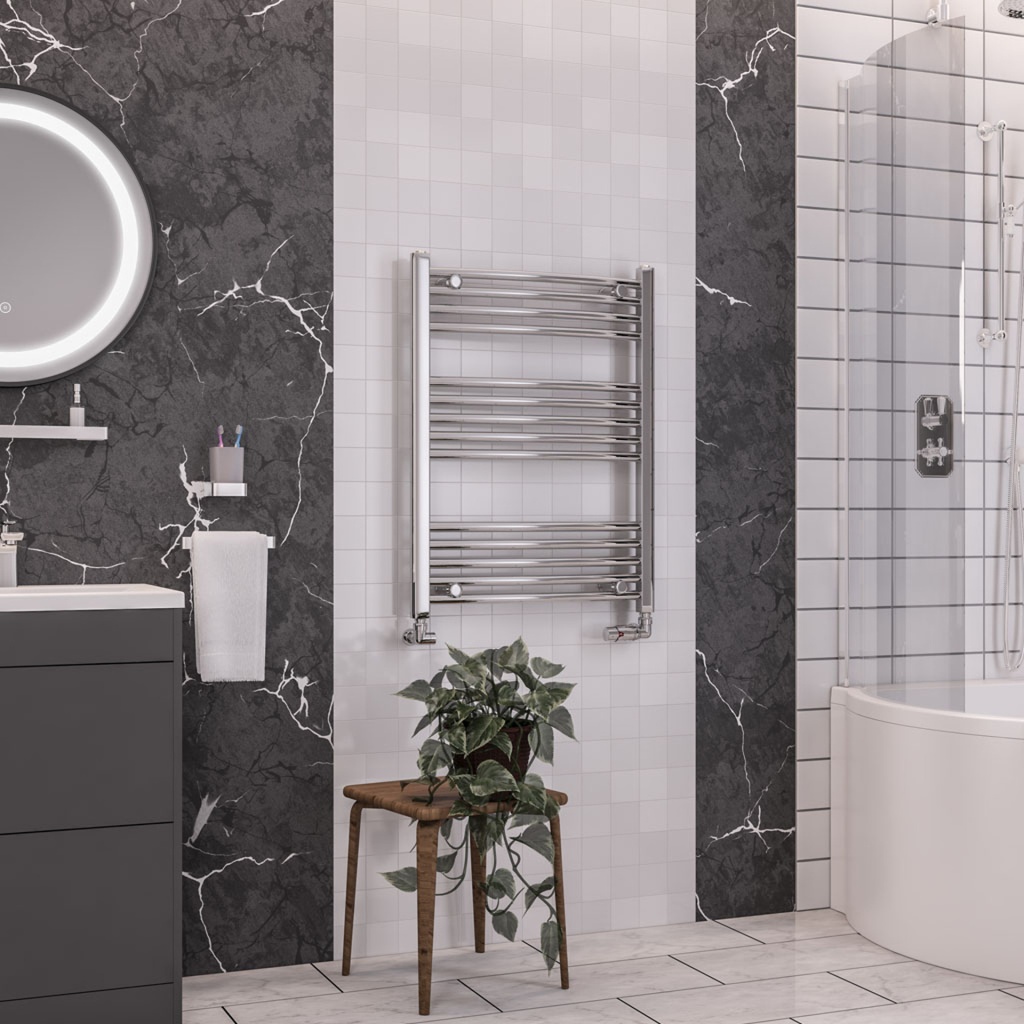 Wendover Curved Multirail 800 x 600mm - Chrome-1