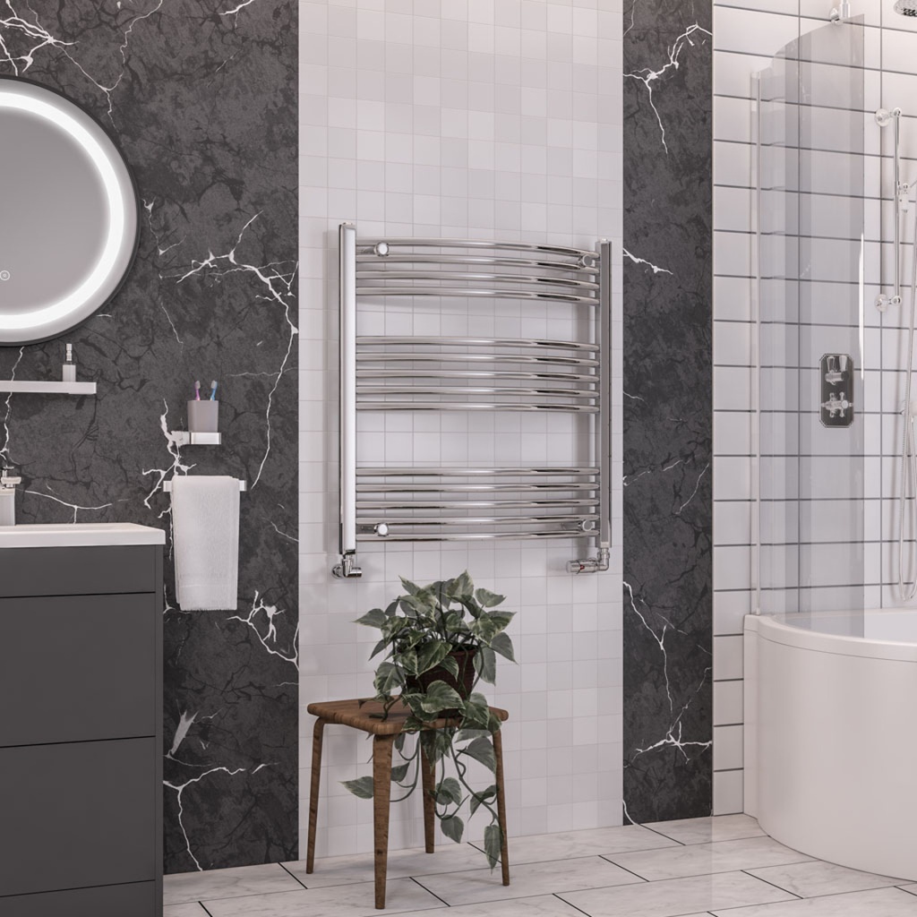 Wendover Curved Multirail 800 x 750mm - Chrome-1