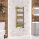 Wendover Straight Multirail 1200 x 500 Towel rail - Brushed Brass-1