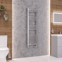 Wendover Straight Multirail 1400 x 400 Towel rail - Chrome-1