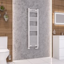 Wendover Straight Multirail 1400 x 400 Towel rail - Gloss White-1