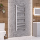Wendover Straight Multirail 1400 x 600 Towel rail - Chrome-1