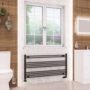 Wendover Straight Multirail 600 x 1200 Towel rails - Matt Black-1