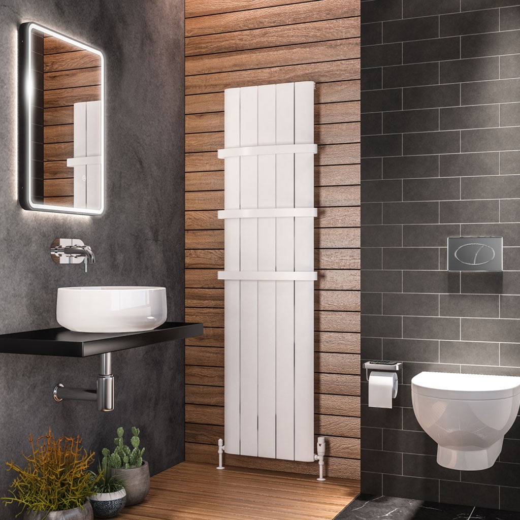 Peretti 1800 x 470 Aluminium Radiator - Matt White-2