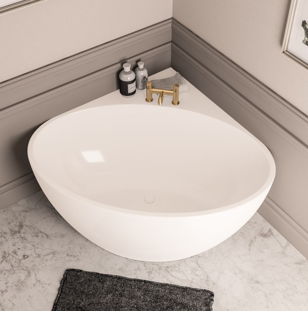 Whitchurch Corner Bath including waste - White-2