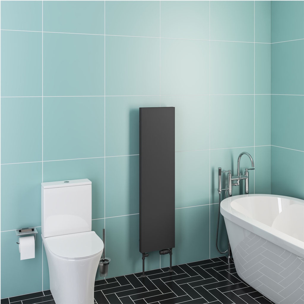 Wingrave 1200 x 310 Flat Panel Radiator - Matt Anthracite-1