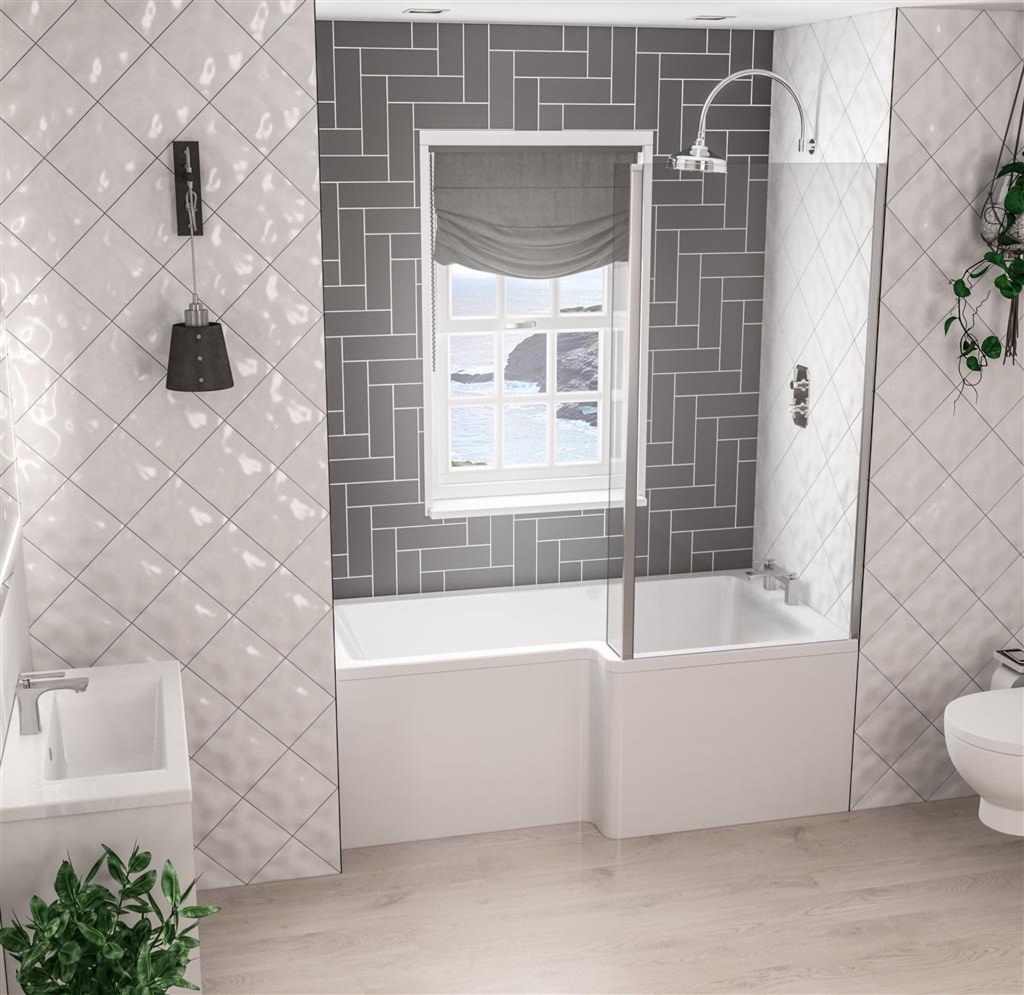 Portland L-Shape 1500 x 850 x 700mm Right-Hand 5mm-1