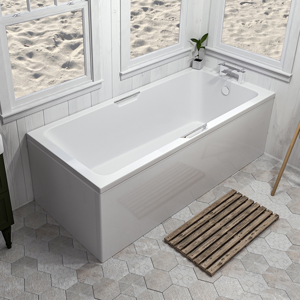 Portland Single-Ended Twin-Grip 1600 x 700mm (440) Beauforte Bath only-1