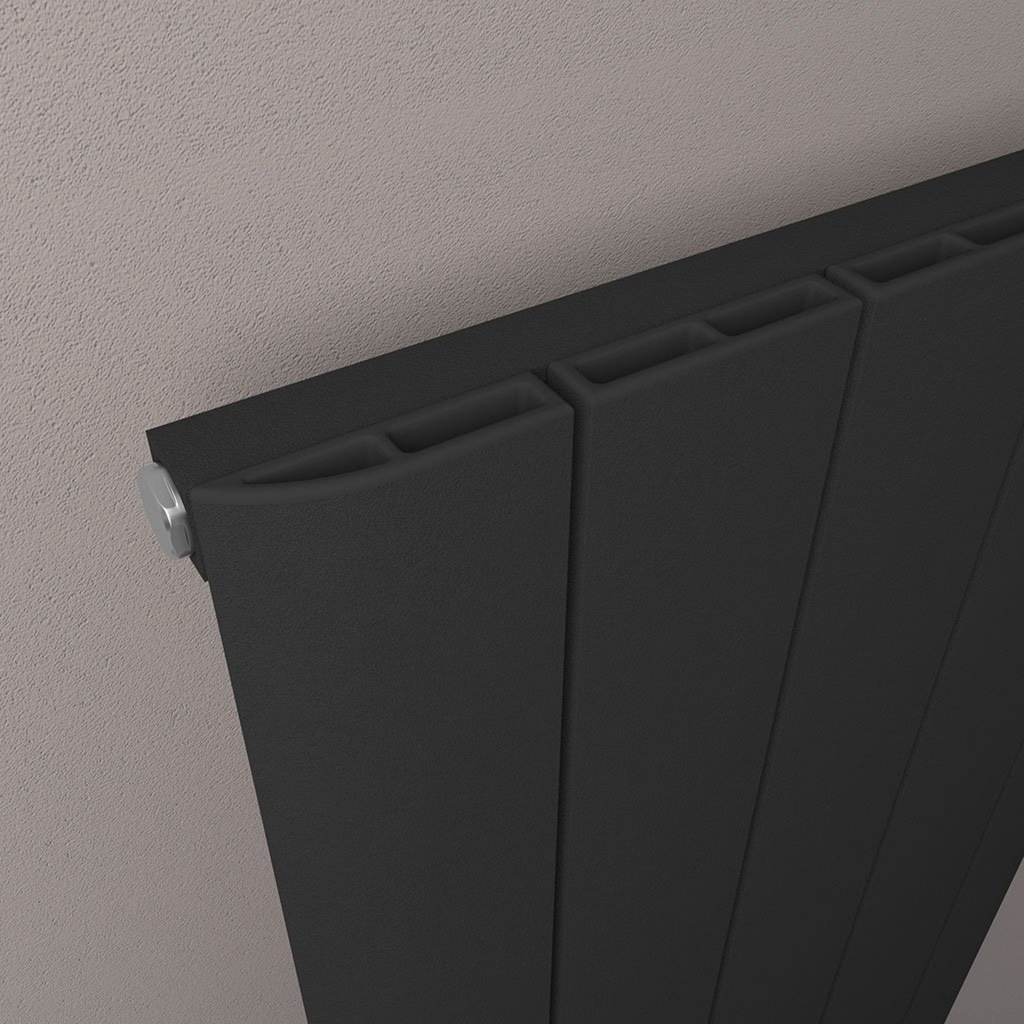Withington 600 x 470mm Aluminium Radiator - Matt Black-2