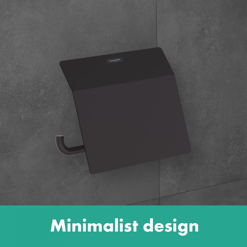 hansgrohe Addstoris Toilet Paper Holder with Cover - Black-1