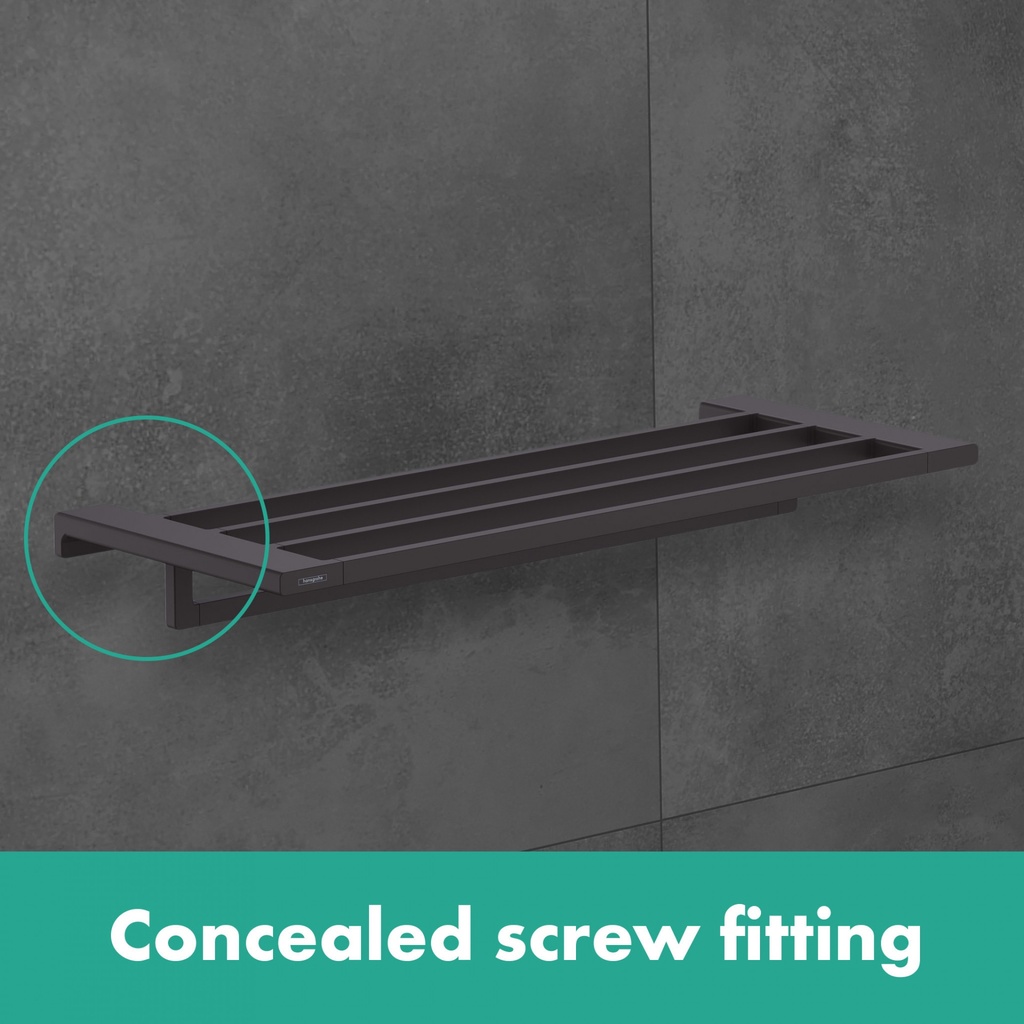 hansgrohe Addstoris Towel Rack with Towel Holder - Matt Black-1