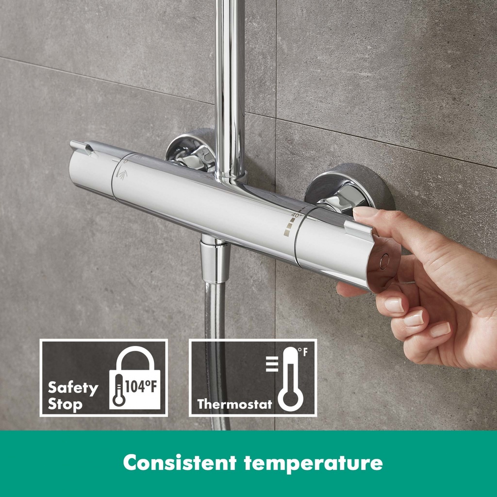 hansgrohe Crometta E Showerpipe 240 1Jet with Thermostat-5