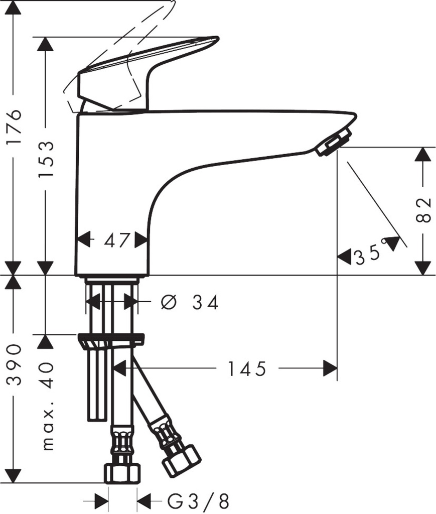 hansgrohe Logis Single Lever Bath Mixer Monotrou-1