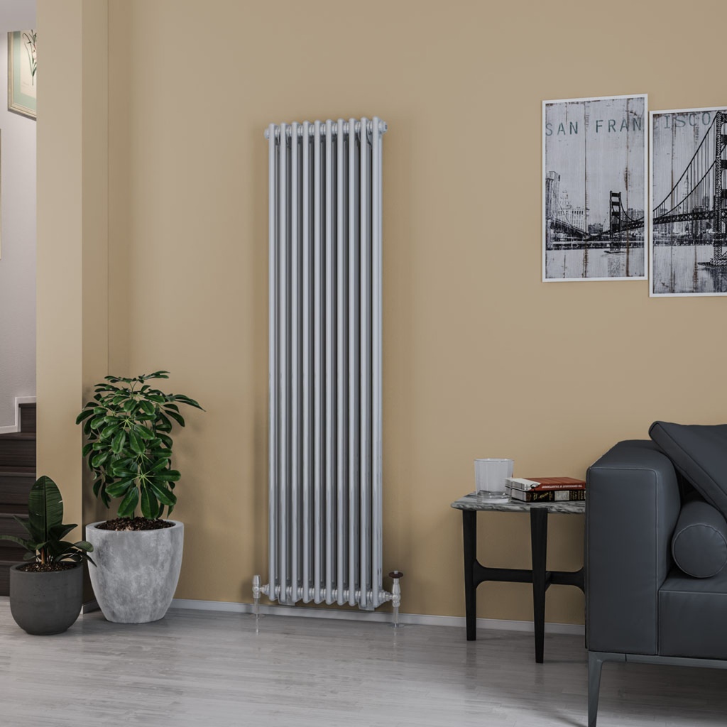 Rivassa 2 Column Radiator 1800 x 473mm - Chrome Effect-1