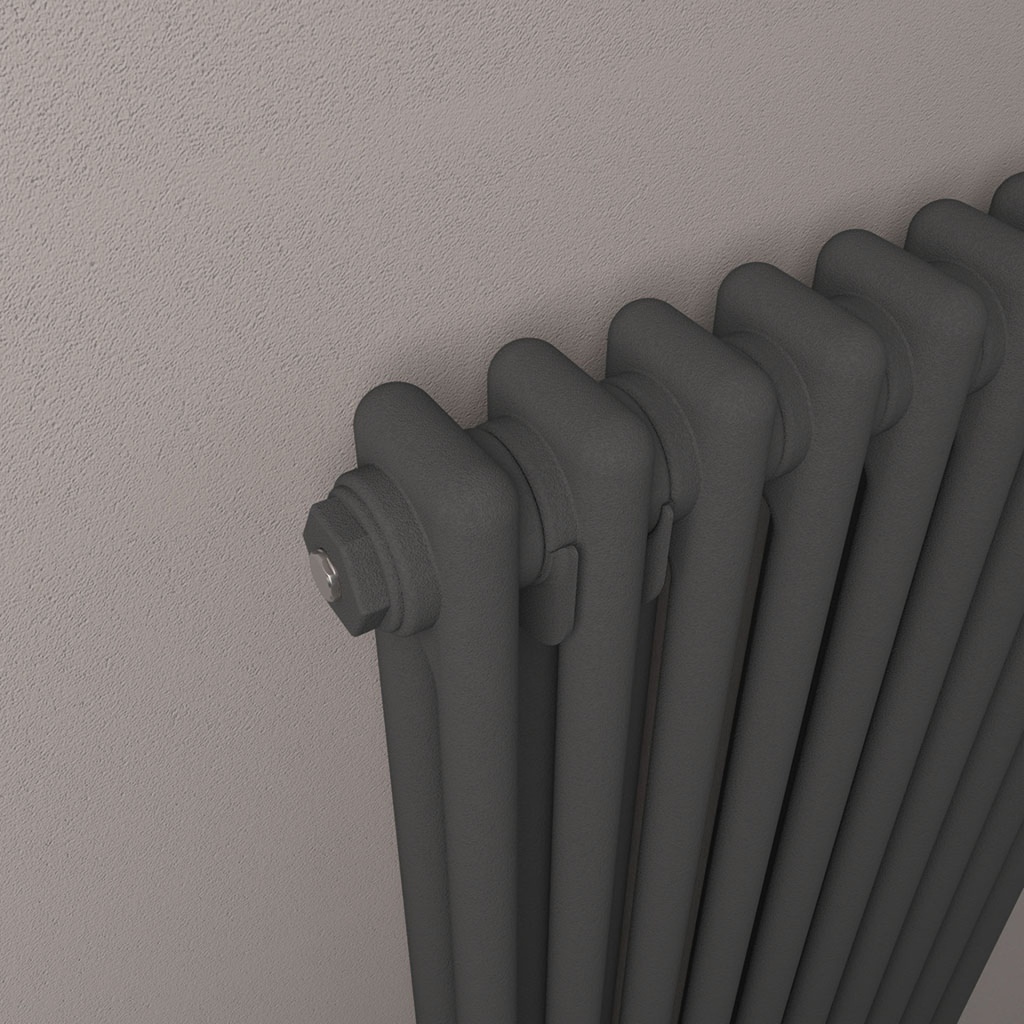 Rivassa 2 Column Radiator 600 x 473mm - Matt Anthracite-2