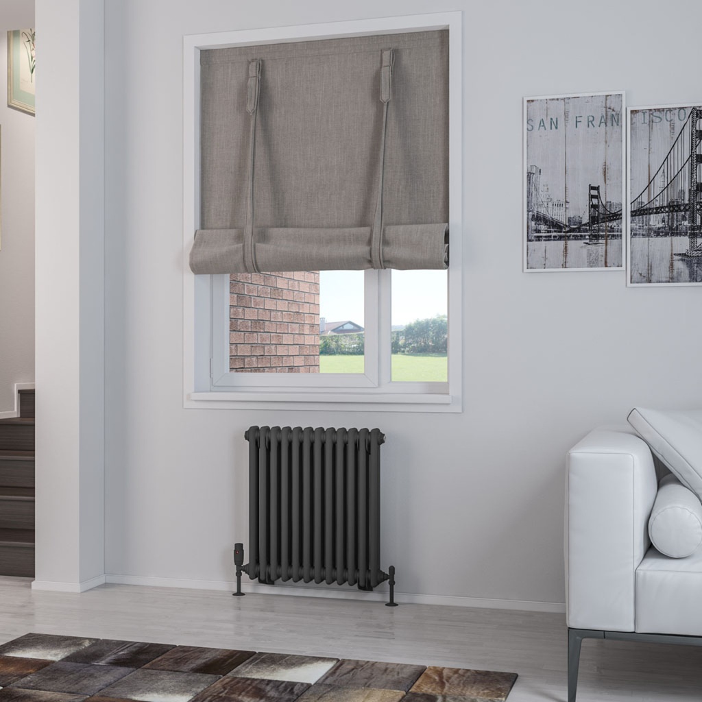 Rivassa 2 Column Radiator 600 x 563mm - Matt Anthracite-1