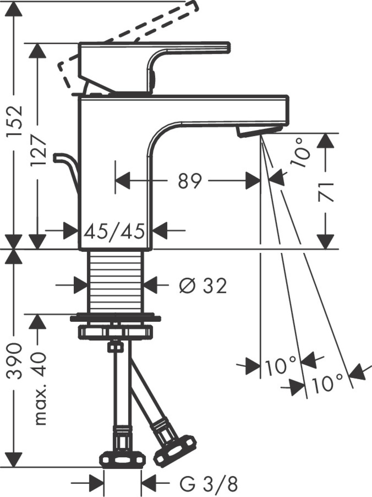 hansgrohe Vernis Shape Single Lever Basin Mixer 70 with Metal Pop-Up Waste Set-1