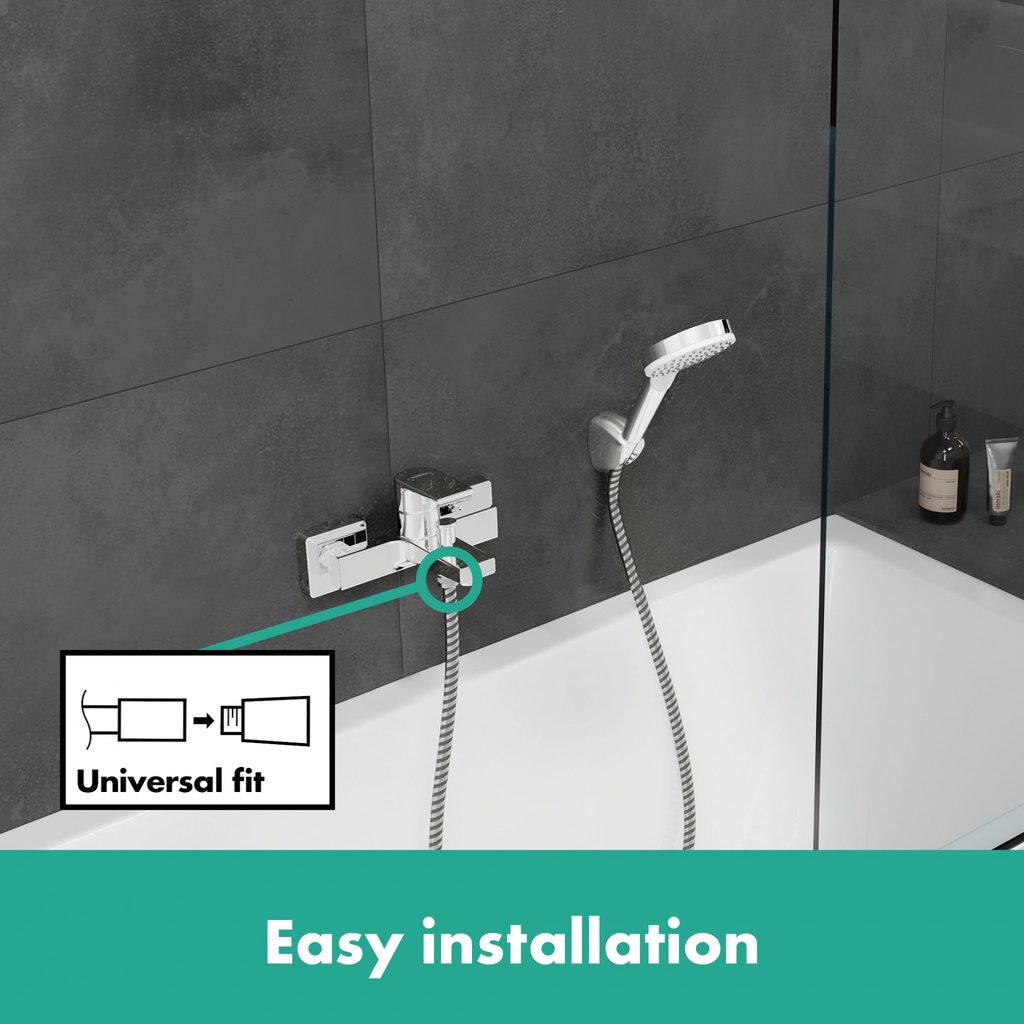 hansgrohe Vernis Shape Single Lever Bath Mixer for Exposed Installation - Chrome-2