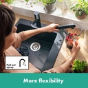 hansgrohe Zesis M33 Single Lever Kitchen Mixer 150, Pull-Out Spray, 2Jet - Matt Black-5