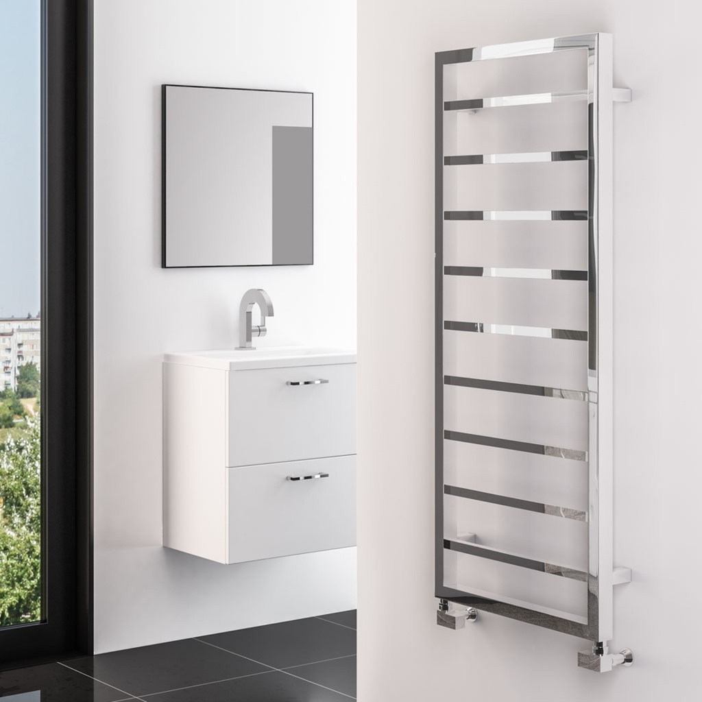 Ryton 1200 x 600mm Towel Rail - Chrome-1