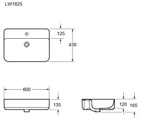 RAVINE 600ML 1TH COUNTERTOP BASIN IN WHITE – Extra Image 4
