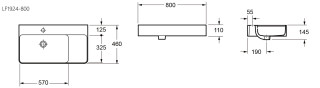 BLADE 800X460MM BASIN ONE TAP HOLE – Extra Image 6