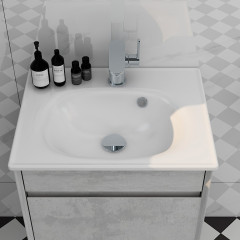ALMA 500MM SLIMLINE 1TH CERAMIC BASIN – Extra Image 1