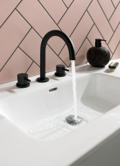 JTP 3 HOLE DECK MOUNTED BASIN MIXER MATT BLACK – Extra Image 2