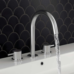 JTP INOX 3 HOLE DECK MOUNTED BASIN MIXER – Extra Image 1