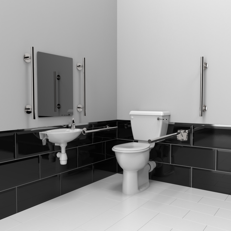 [NY03-DM-11120-SP] Fitzroy of London Luxury Close Coupled Doc M Toilet Pack, Seat & Lid, Tmv3 Valve - Polished