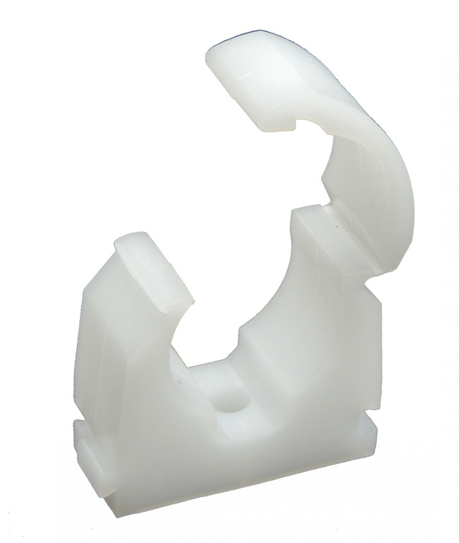 WHITE PIPE CLIP LOCKABLE 15mm SINGLE