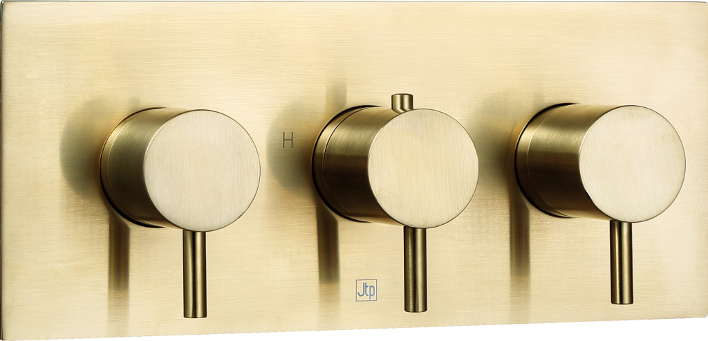 JTP VOS TH CONCEALED 3 OUTLET SH VALVE BRUSHED BRASS