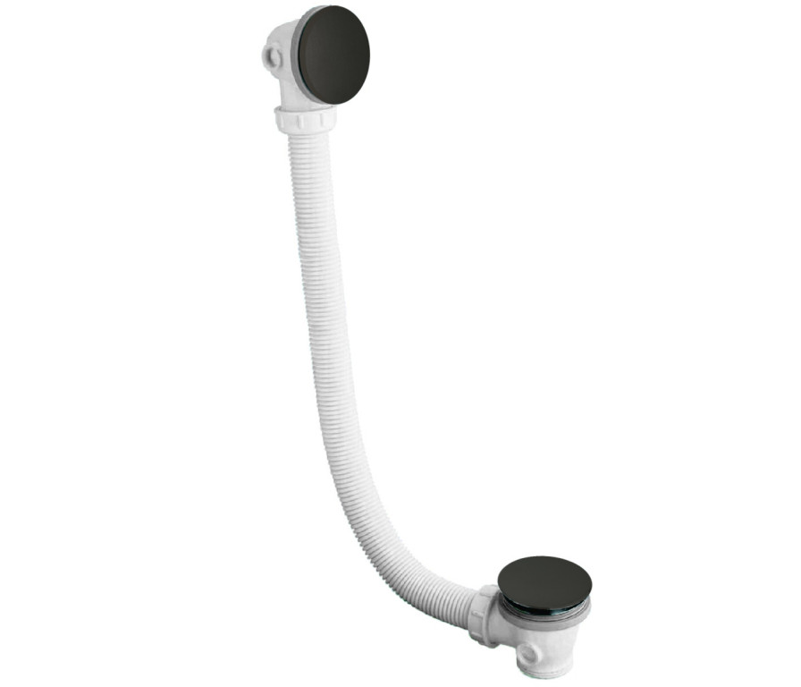 JTP VOS CLICK CLACK BATH WASTE MATT BLACK 125CM