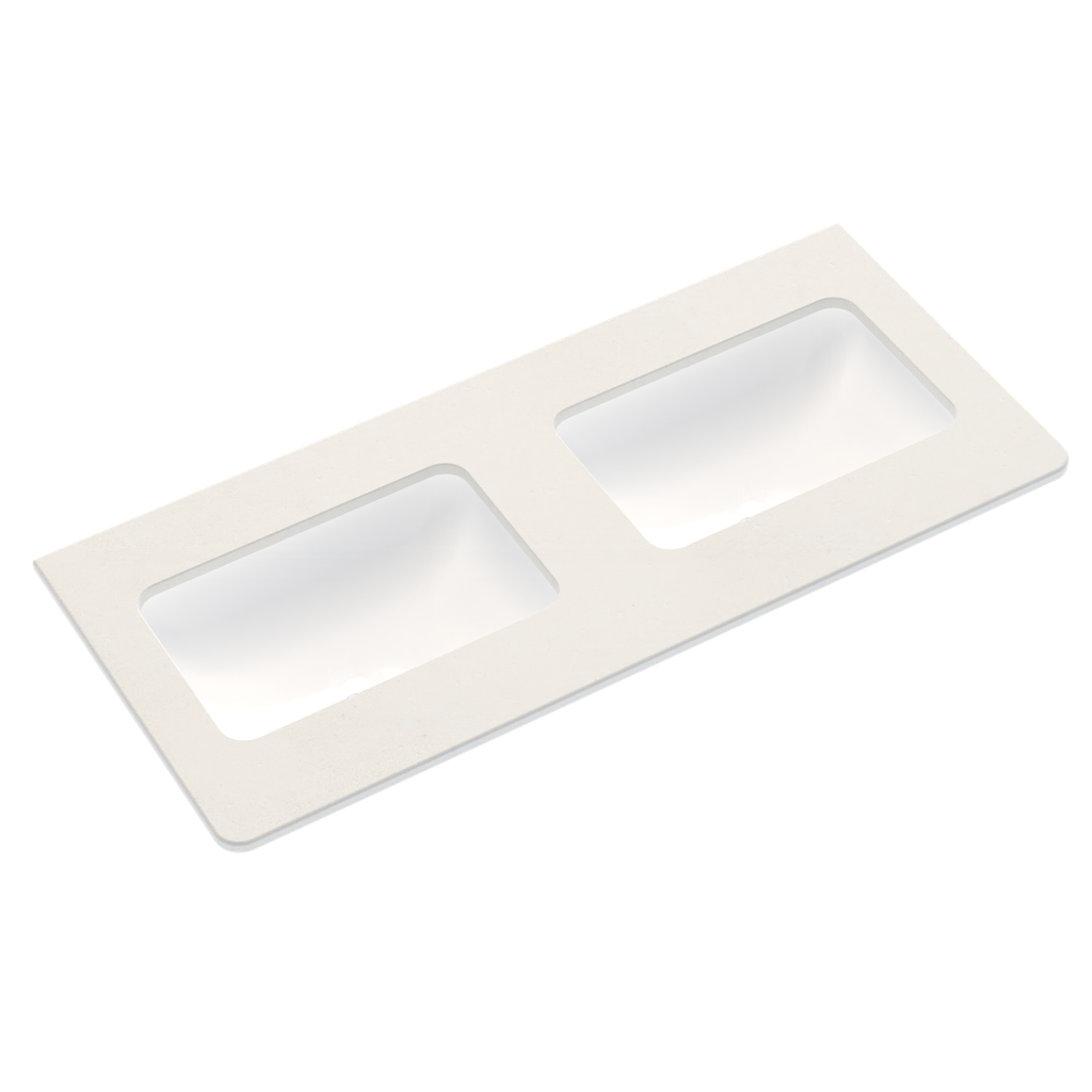 COALBROOK 1222X552MM DOUBLE UNDERMOUNT COUNTERTOP 0TH - WHISPER WHITE