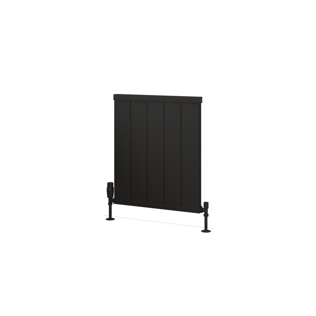 [86.0549] Kingswood Slimline 600 x 510 Aluminium Radiator - Matt Black