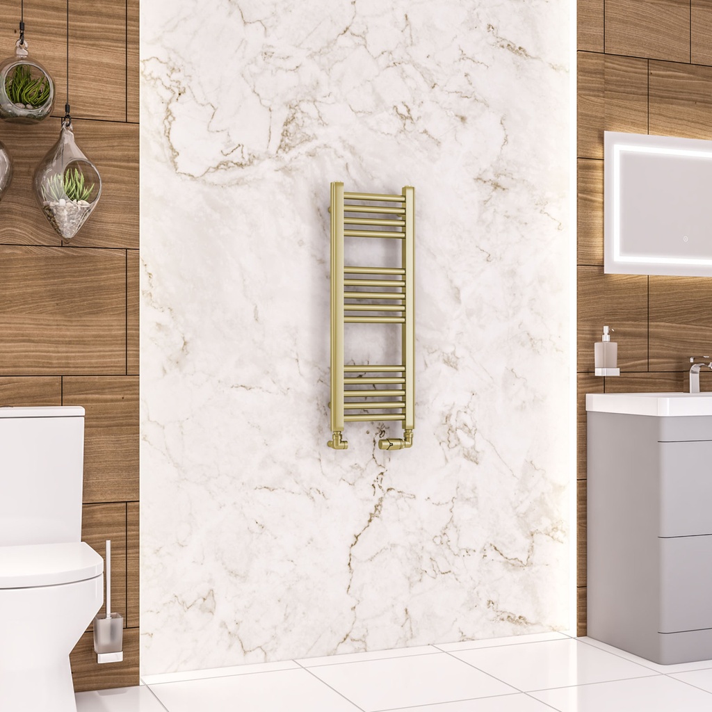 [41.1175] Wendover Straight Multirail 800 x 300 Towel rails - Brushed Brass