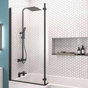 L shaped Bath Screen Left Handed - Matt Black