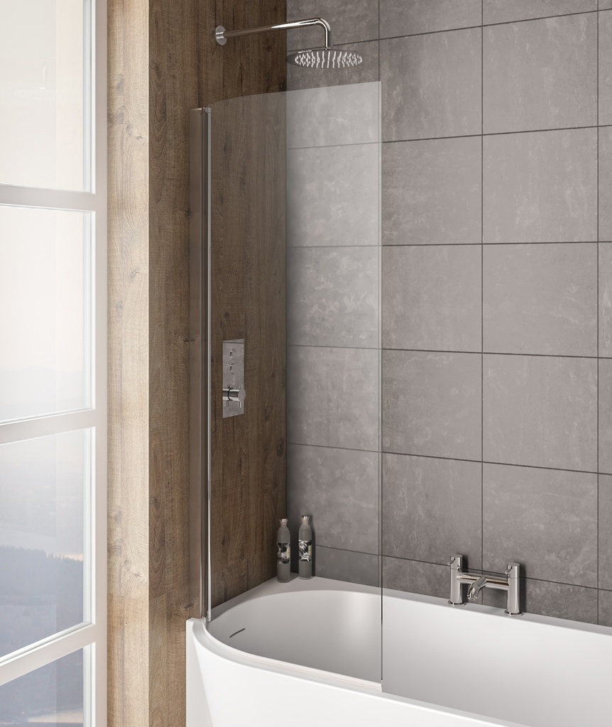 [49.2014] Bray Left Handed 6mm Bath Screen - Chrome