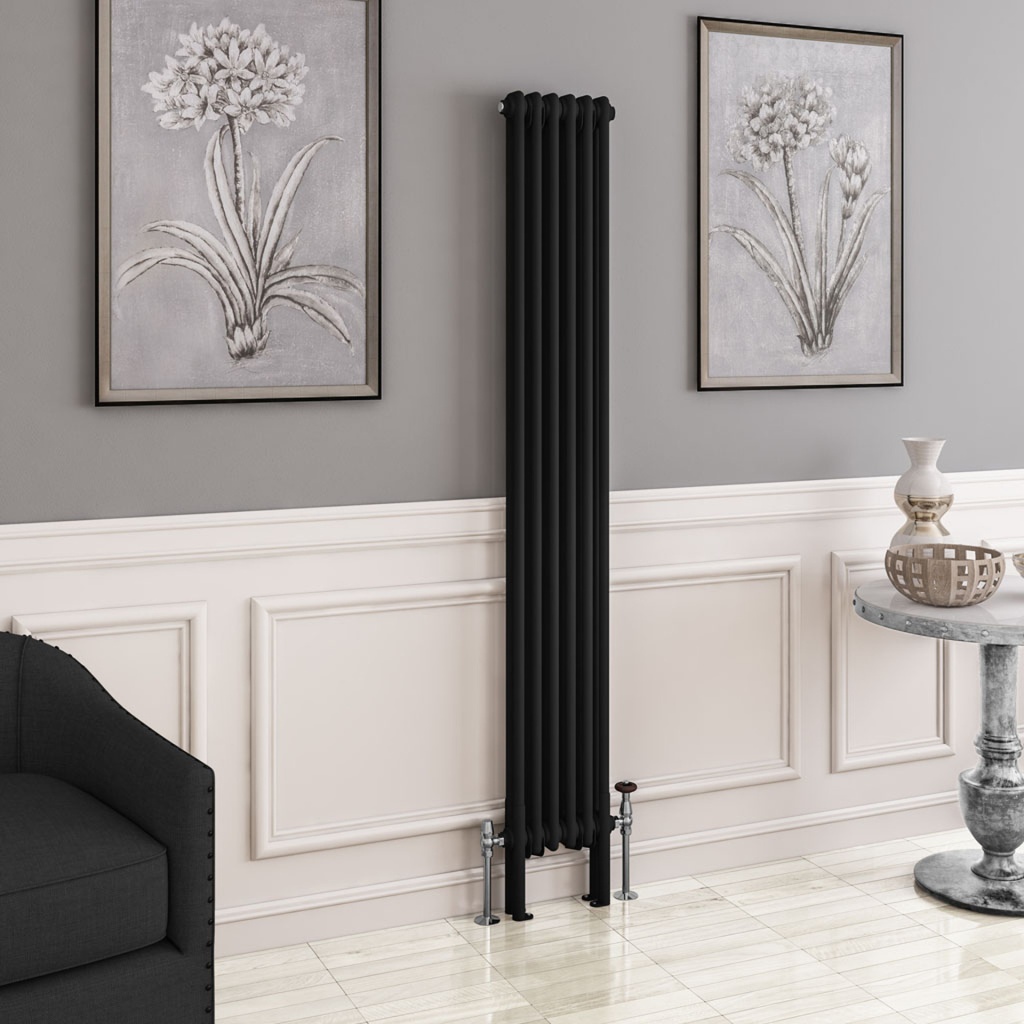 [41.0760] Imperia 2 Column Radiator 1800 x 290mm - Matt Black