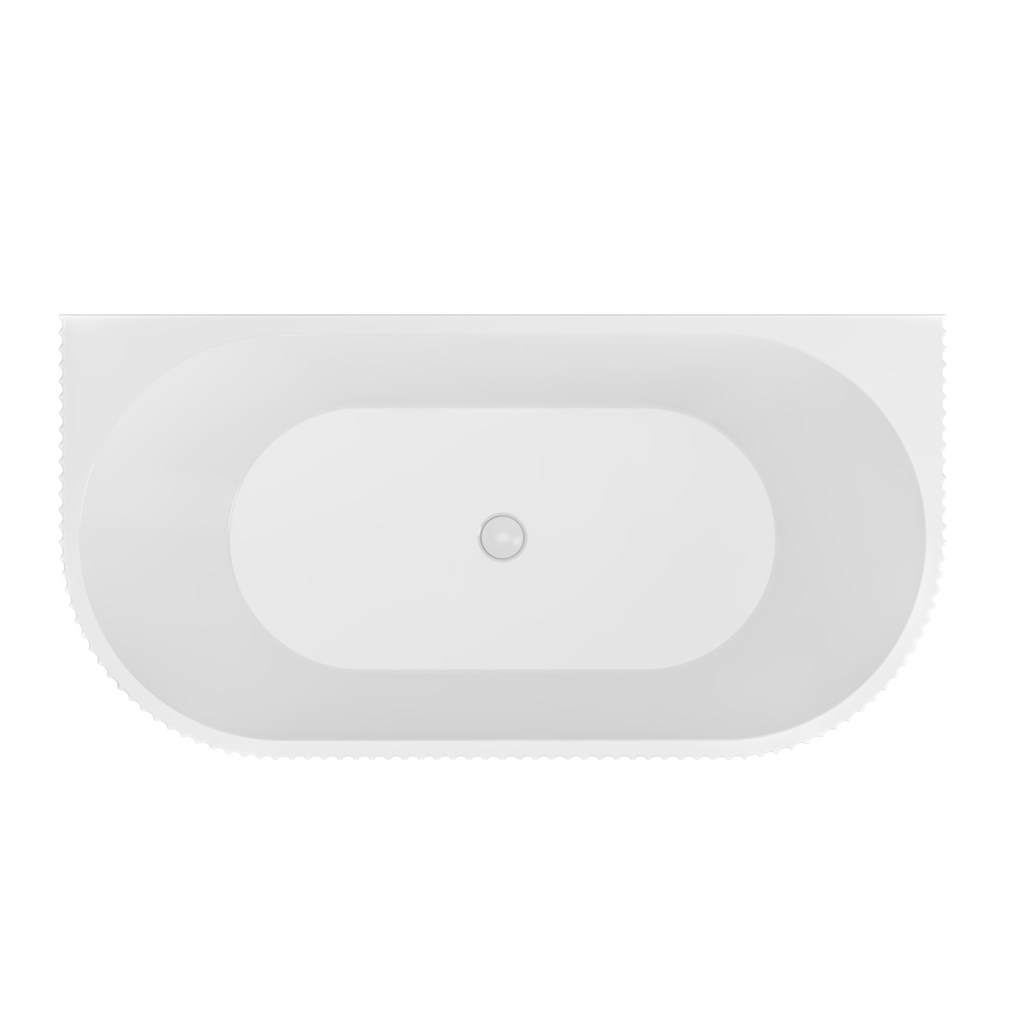 [33.0046] Caversham 1500 D Shaped Bath including waste - White