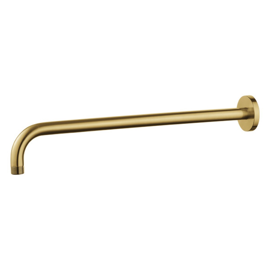 [BRB-KILVSA] Wall Mounted 400mm Shower Arm - Round Plate - Brushed Brass