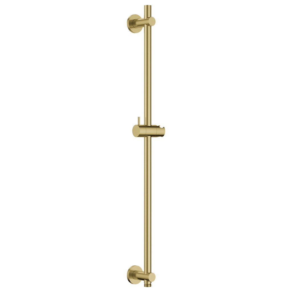 [BRB-LVSSWO] Slide Rail with Integral Wall Outlet - Round Plate - Brushed Brass