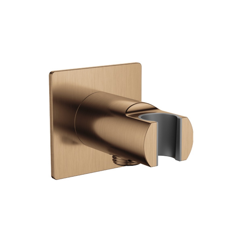 [BRO-KI8812A] Wall Outlet with Handset Holder - Square Plate - Brushed Bronze