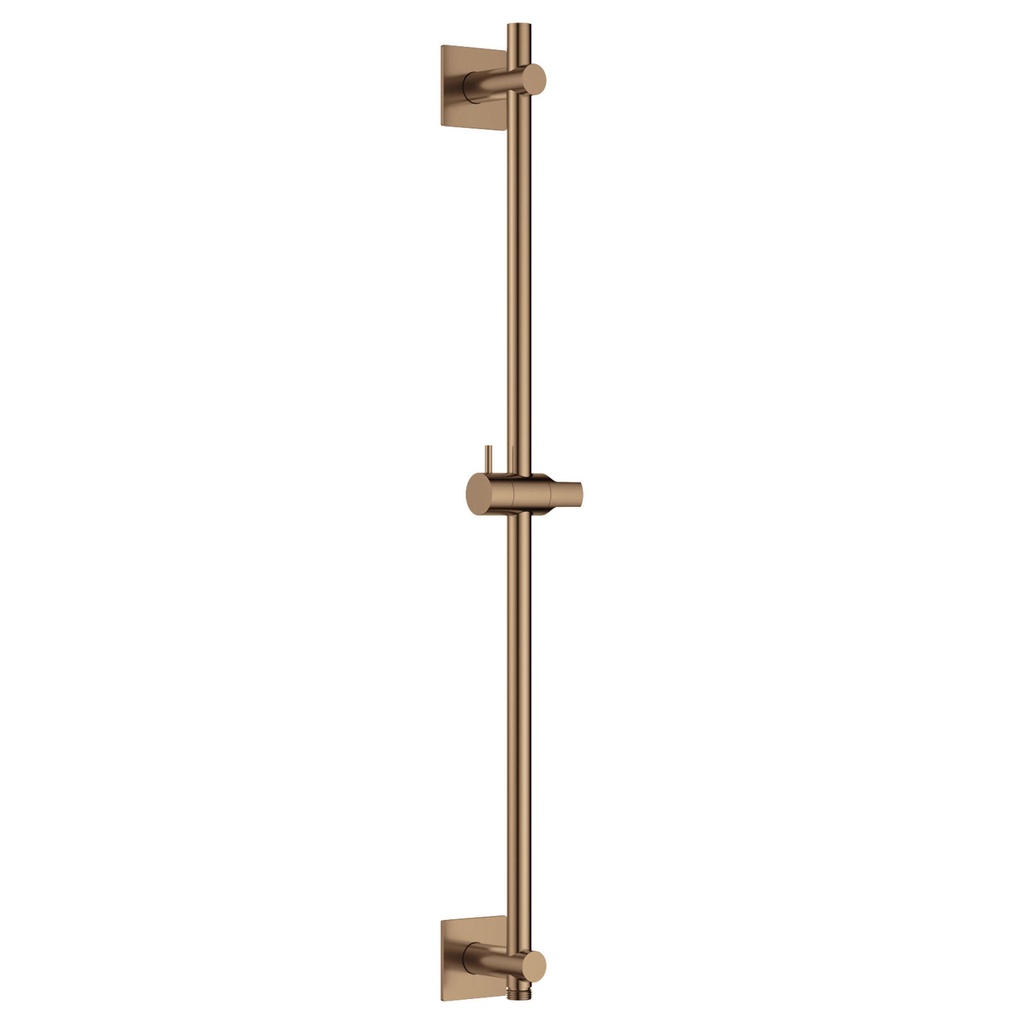 [BRO-LVSSWO-SQ] Slide Rail with Integral Wall Outlet - Square Plate - Brushed Bronze