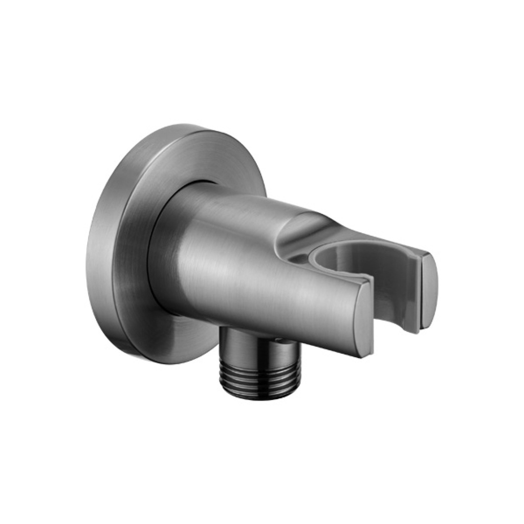 [GM-KI120A] Wall Outlet with Handset Holder - Round Plate - Gun Metal