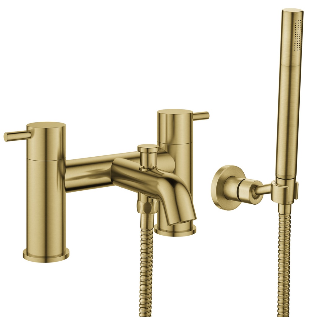 [BRB-LVBSM] Levo 2-Hole Deck Mounted Bath Shower Mixer - Brushed Brass