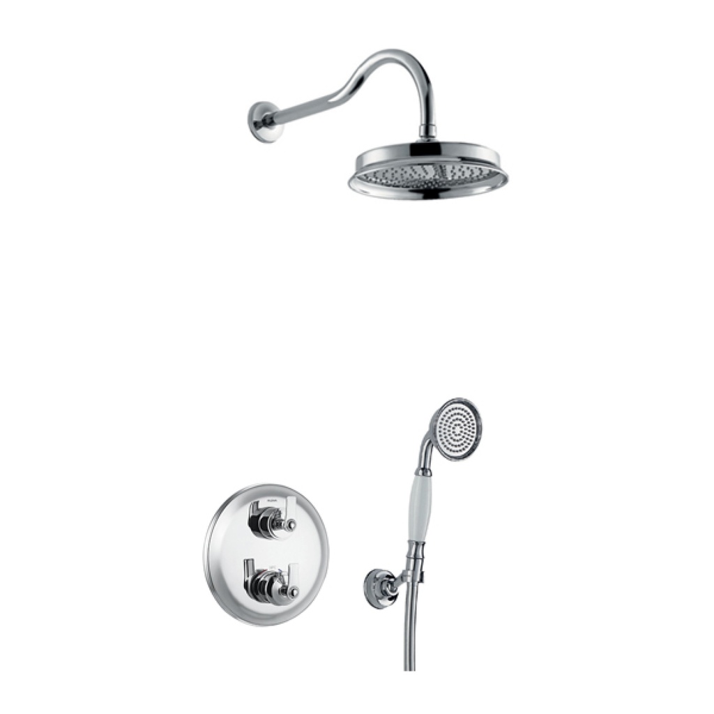 [LI2PK1] Liberty Round Shower Pack with Solid Brass Rainshower and Handshower Kit - Diamond Chrome
